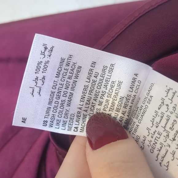 Bar III burgundy satin loose fitting scoop neck camisole thin strap tank top - Picture 7 of 8